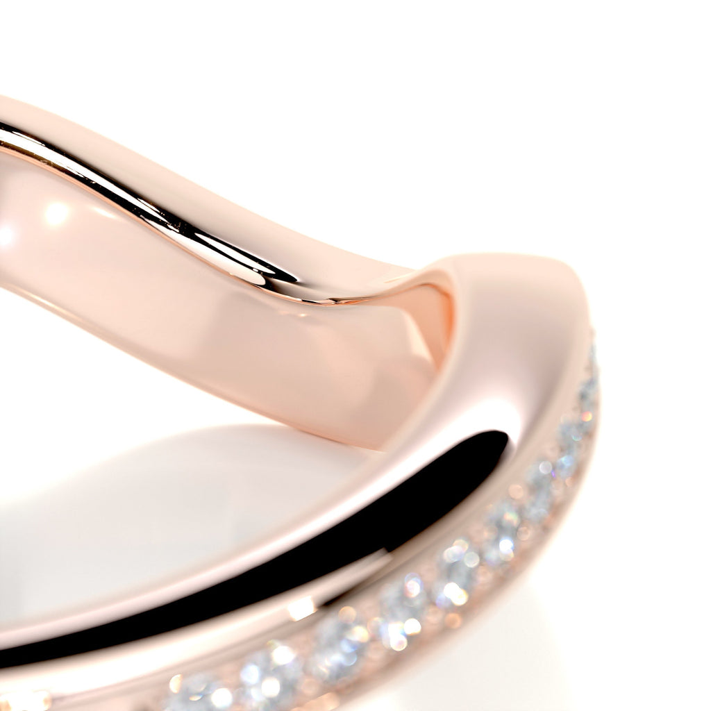 0.3 CT Round Curved Lab Grown Diamond Wedding Band