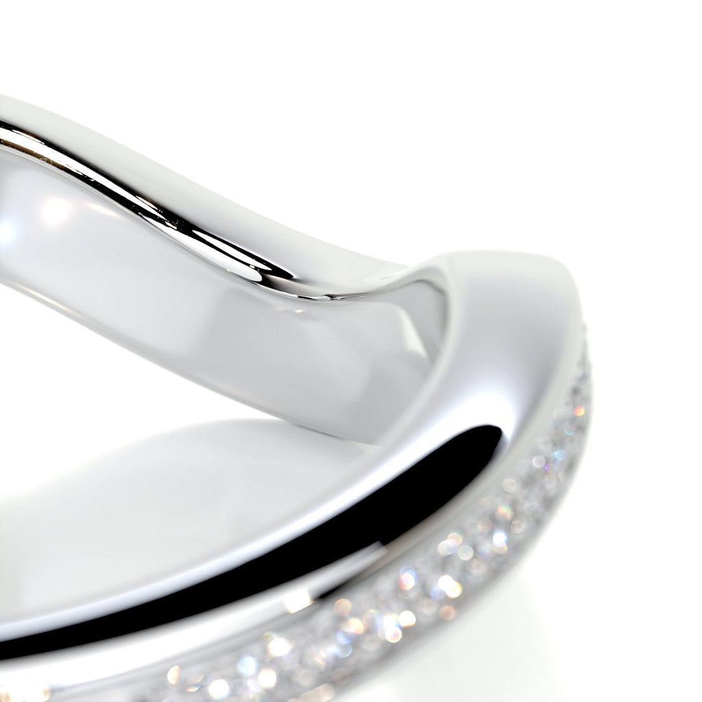 0.3 CT Round Curved Lab Grown Diamond Wedding Band