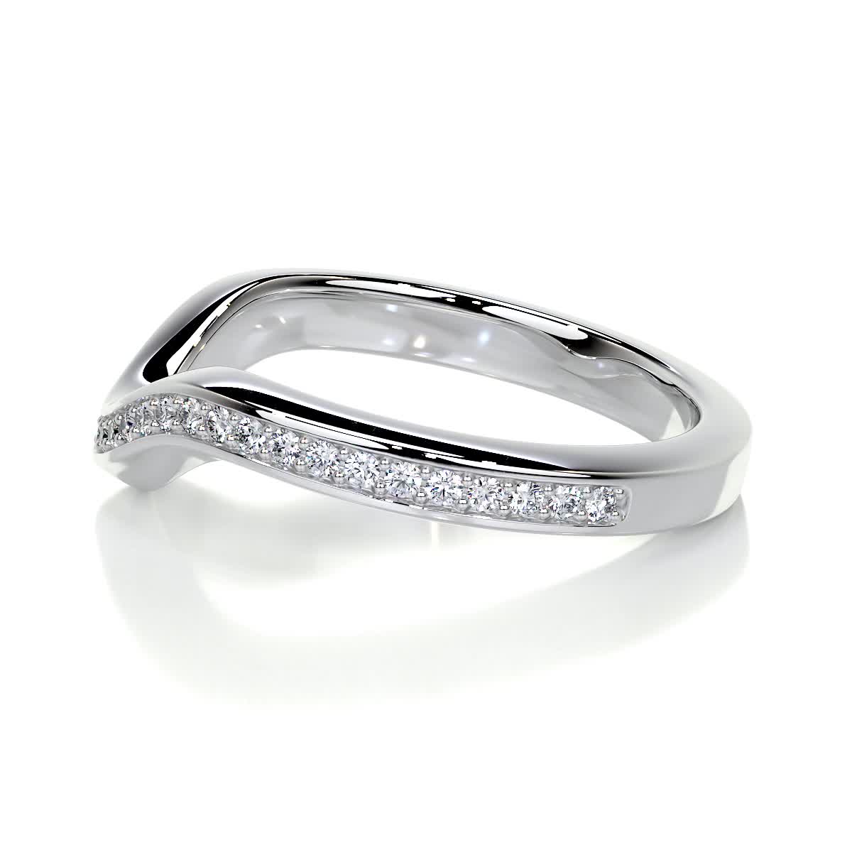 0.3 CT Round Curved Lab Grown Diamond Wedding Band