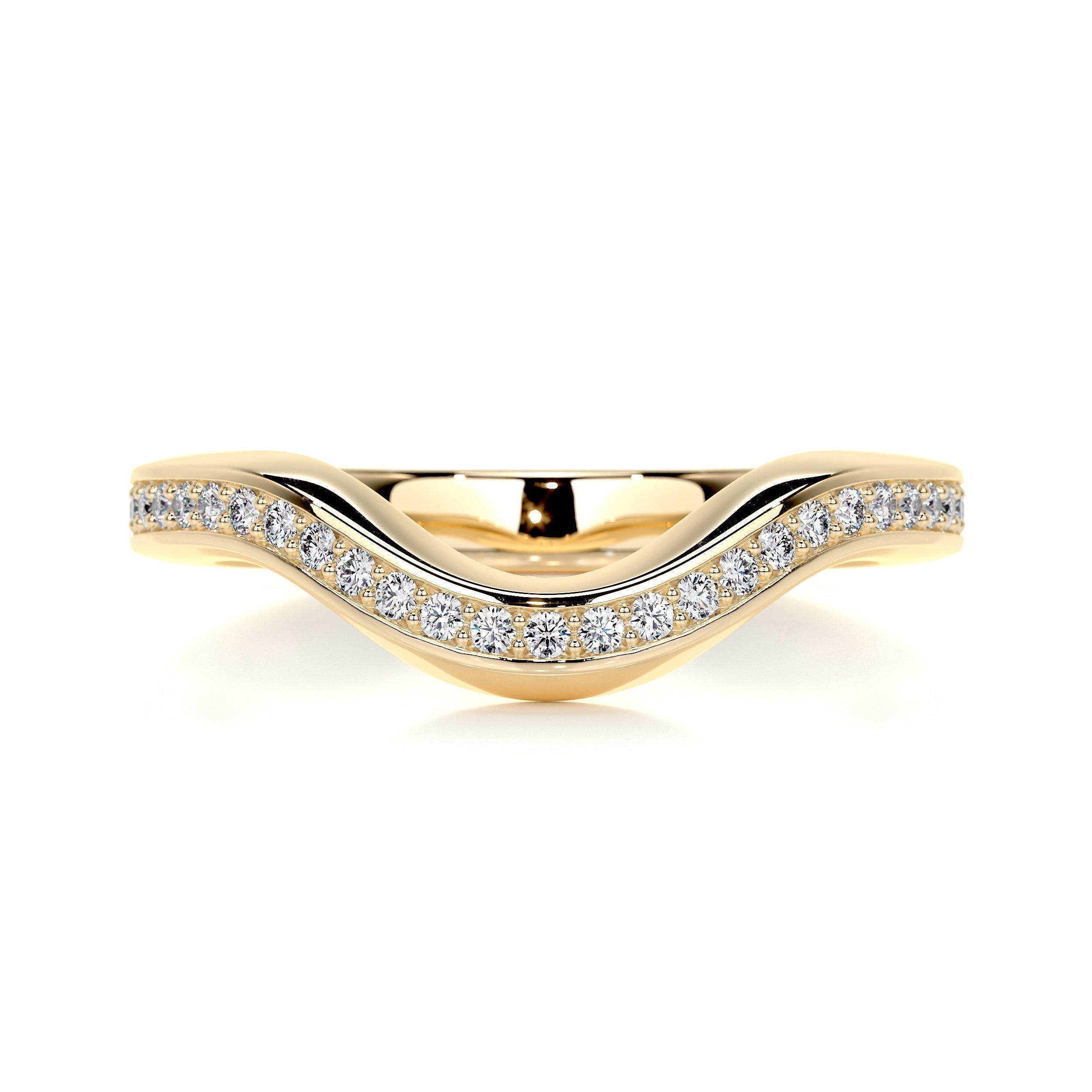 0.3 CT Round Curved Lab Grown Diamond Wedding Band
