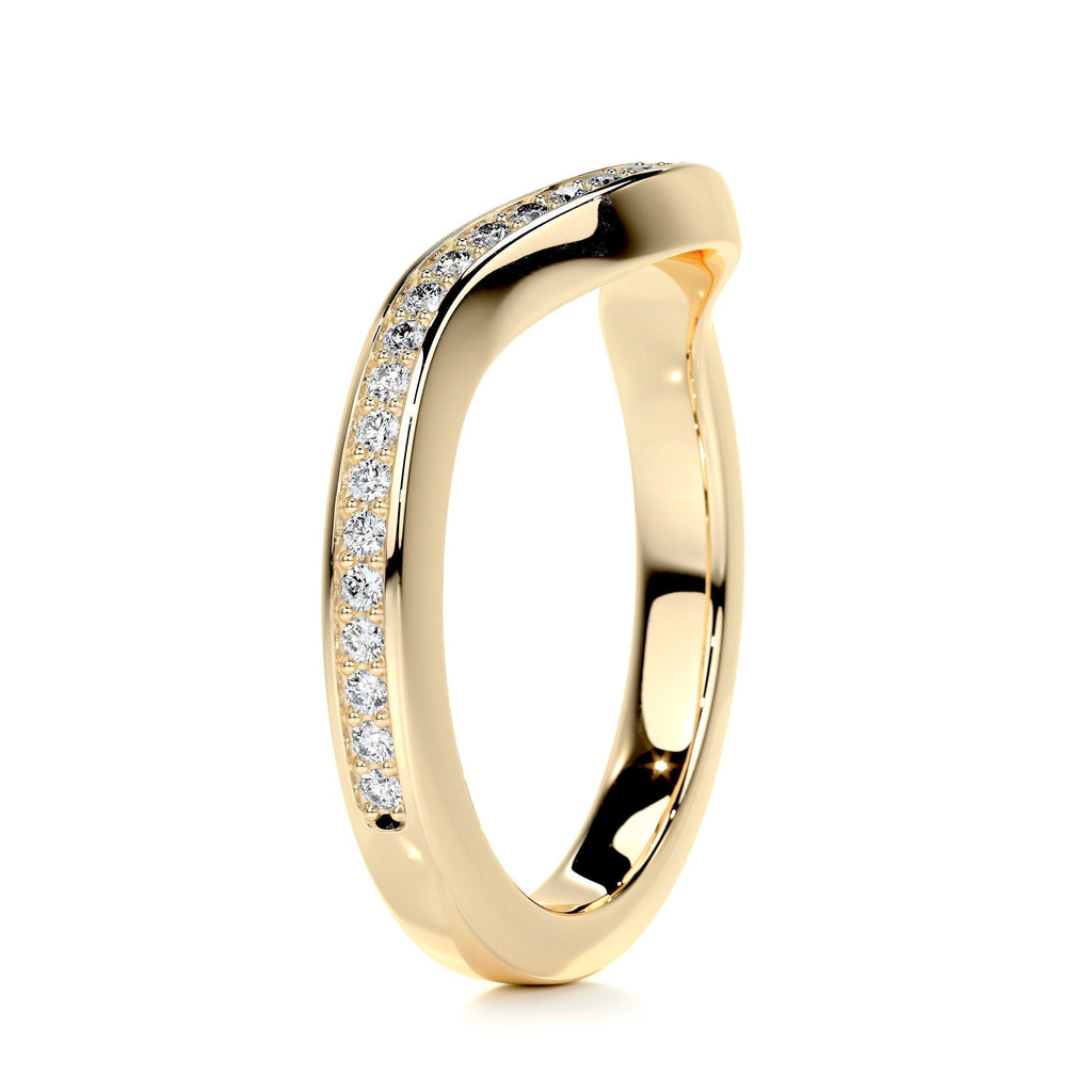 0.3 CT Round Curved Lab Grown Diamond Wedding Band