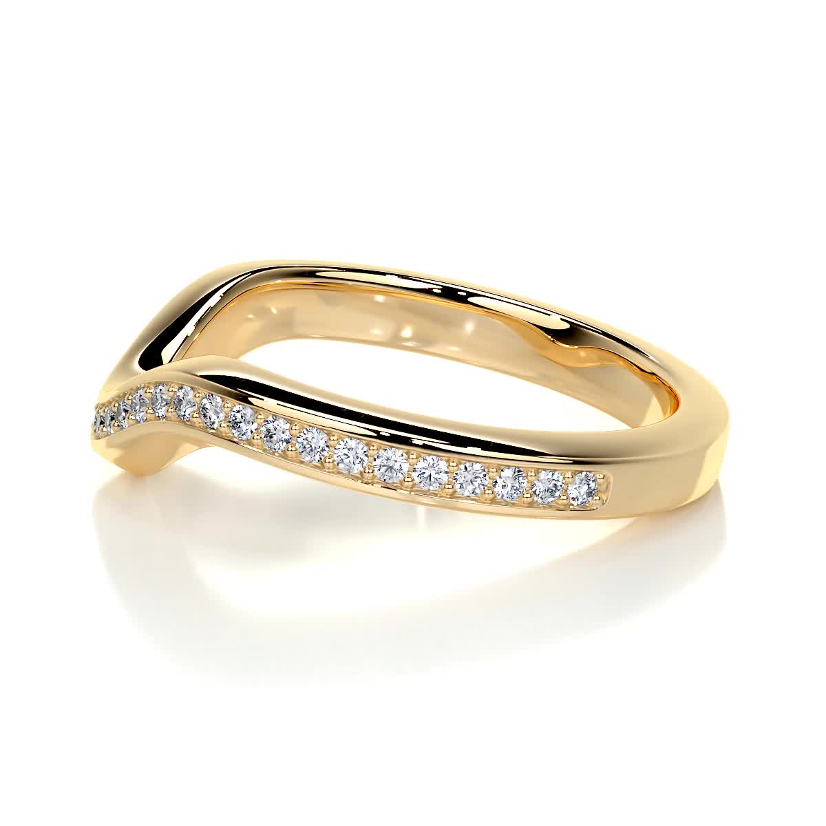 0.3 CT Round Curved Lab Grown Diamond Wedding Band