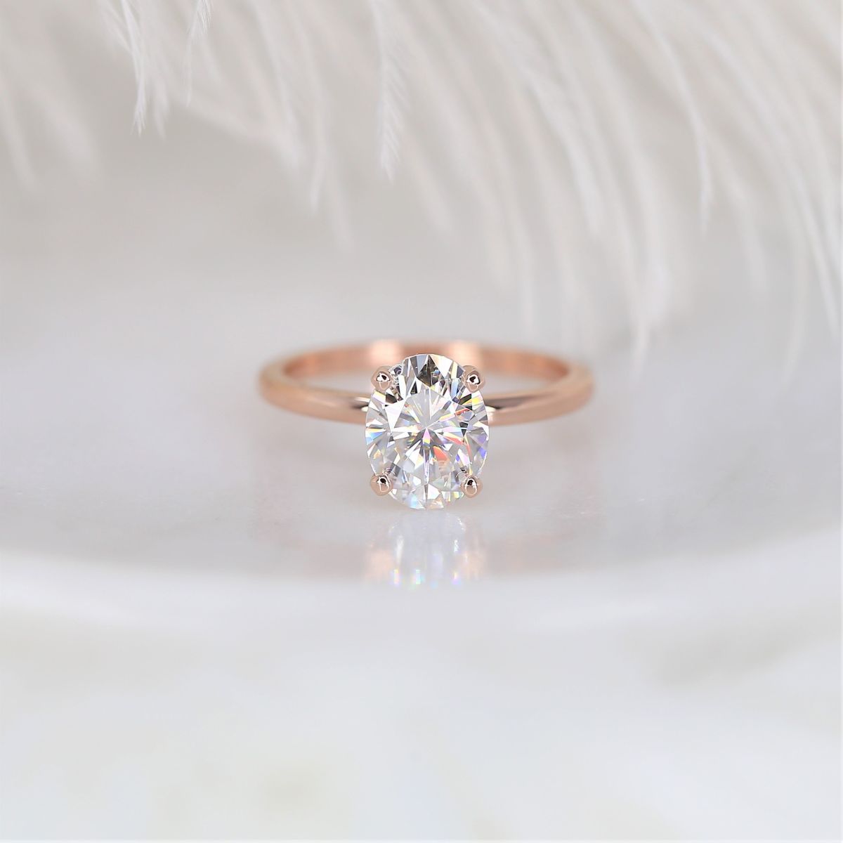 Stunning 2.10 CT Oval Moissanite Engagement Ring with Solitaire Design 1