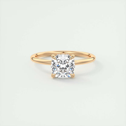 2.15 CT Cushion Hidden Halo Moissanite Engagement Ring 15