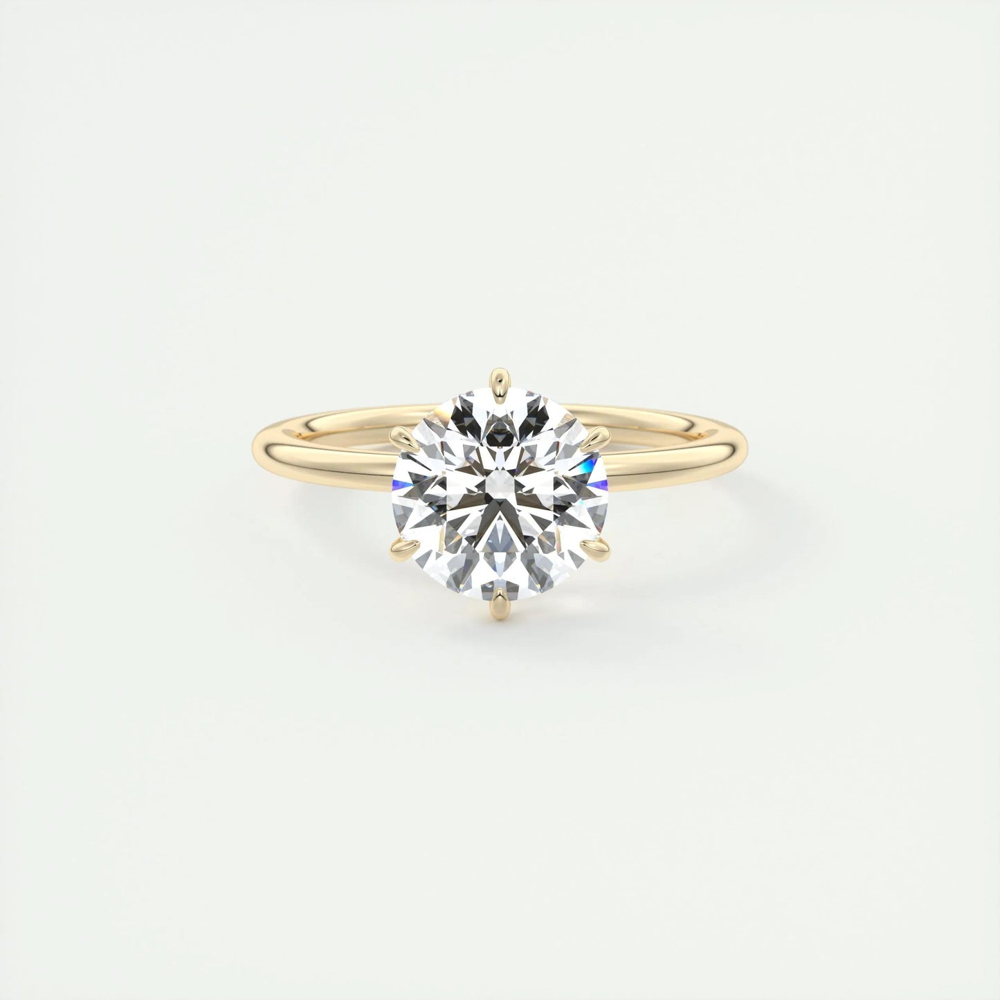 2.0 CT Round Cut Solitaire Moissanite Engagement Ring 9