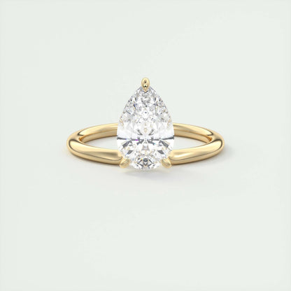 1.93 CT Pear Cut Solitaire Moissanite Engagement Ring 8