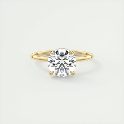 2.0 CT Round Hidden Halo Moissanite Engagement Ring 8