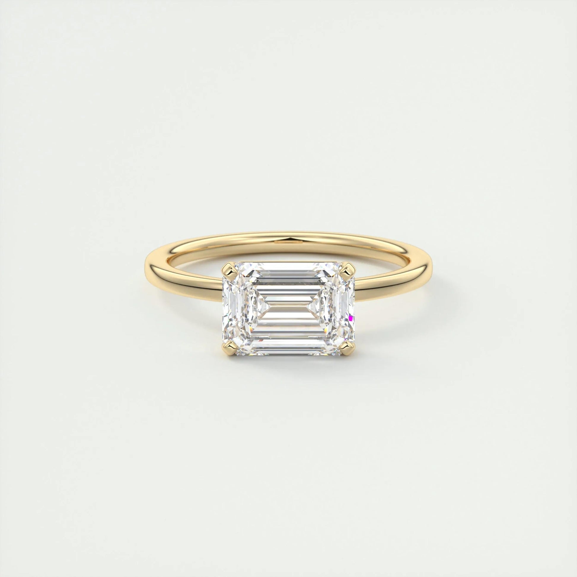 1.91 CT Emerald Cut Solitaire Moissanite Engagement Ring 9