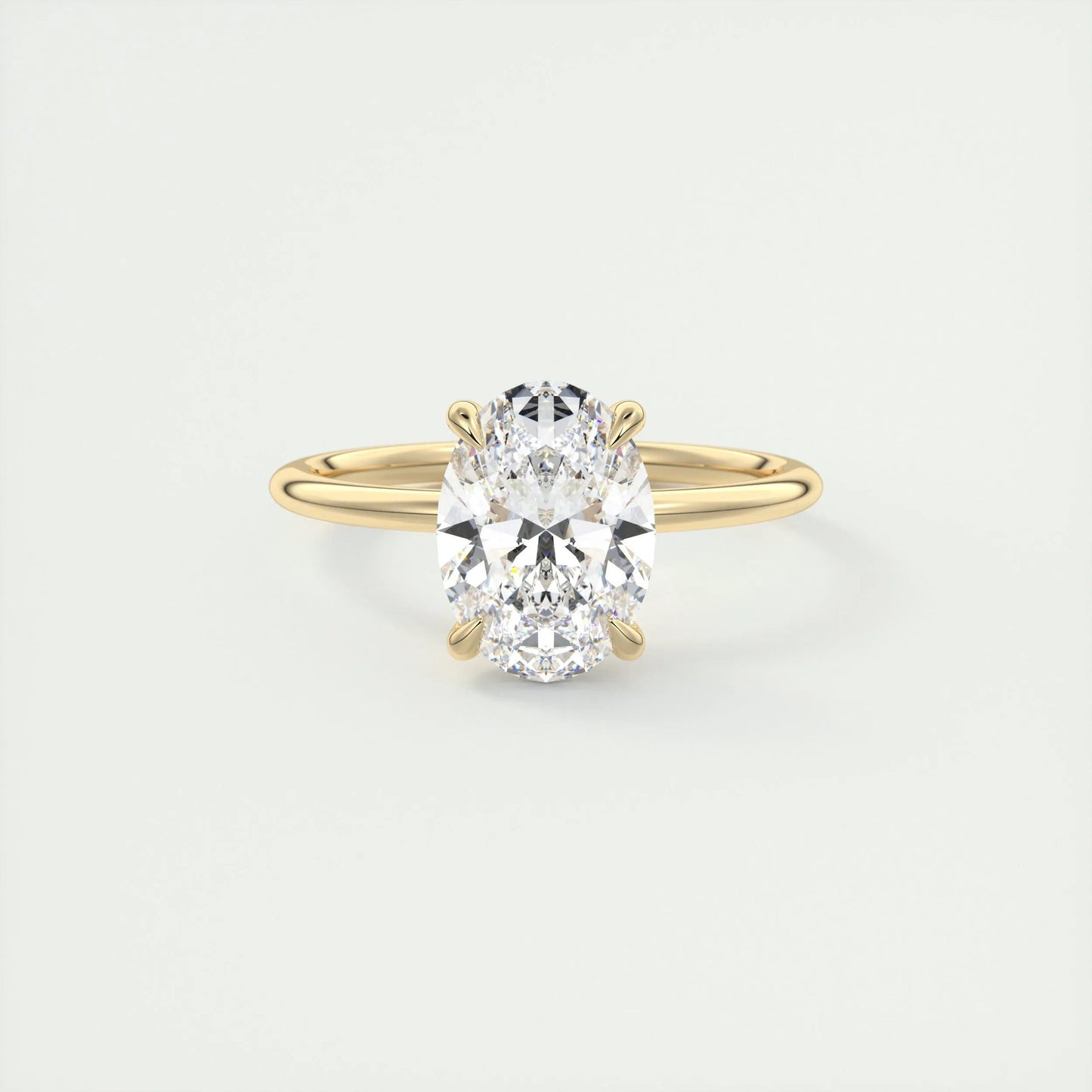 1.91 CT Oval Hidden Halo Moissanite Engagement Ring 9