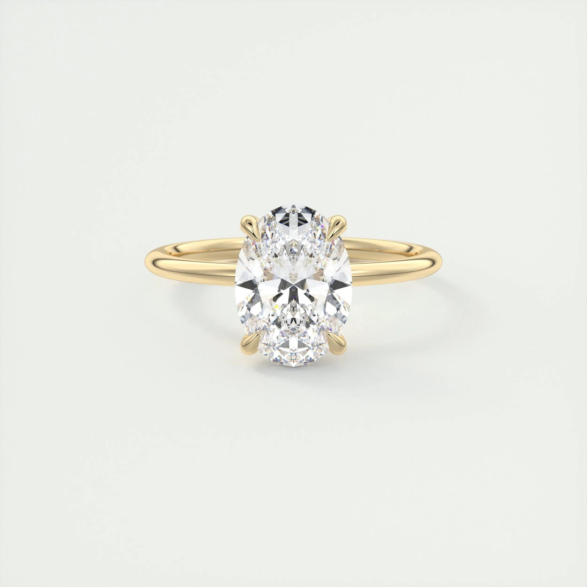 1.91 CT Oval Hidden Halo Moissanite Engagement Ring 9