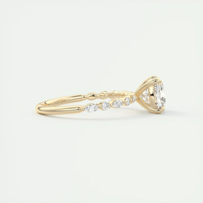 2.15 CT Cushion Cut Pave Moissanite Engagement Ring 9