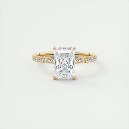 2.10 CT Radiant Cut Pave Style Moissanite Engagement Ring 9