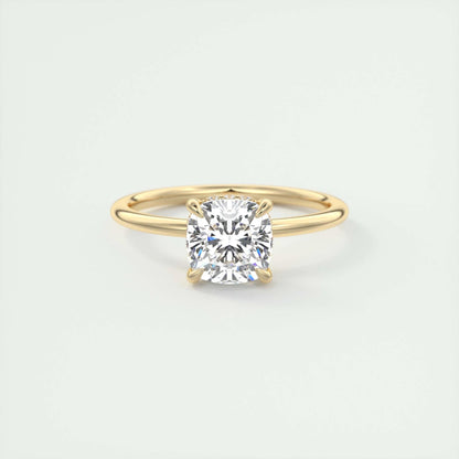 2.15 CT Cushion Hidden Halo Moissanite Engagement Ring 8