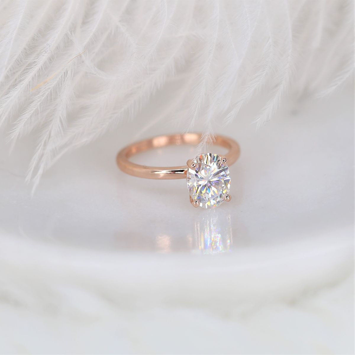 Stunning 2.0 CT Oval Moissanite Engagement Ring with Solitaire Design 3