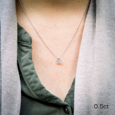 1.0 CT Radiant Cut Moissanite Diamond Solitaire Pendant Necklace in Solid Gold 2