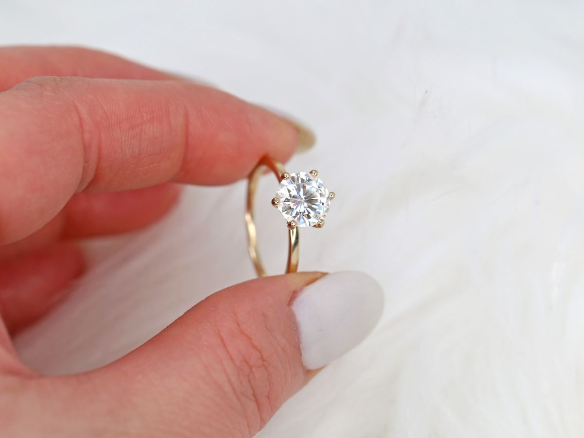 Stunning 2.0 CT Round Moissanite Engagement Ring with Solitaire Design 9