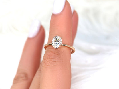 Stunning 1.5 CT Oval Moissanite Engagement Ring with Hidden Halo Design 7