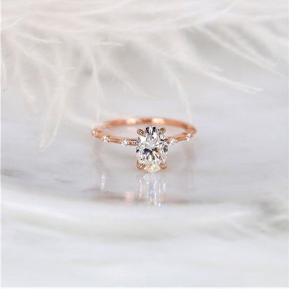 Stunning 2.0 CT Oval Moissanite Engagement Ring with Dainty Design 1