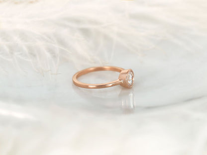 Stunning 0.75 CT Round Moissanite Engagement Ring With Bezel Design 4