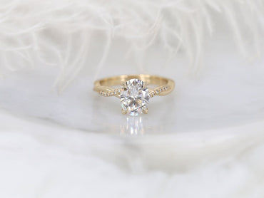 Stunning 2 CT Oval Moissanite Engagement Ring with Twisted Pave Design 2