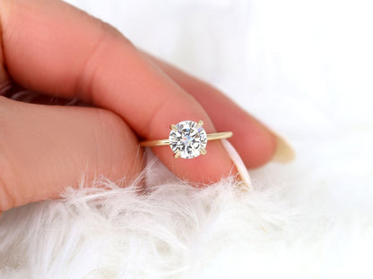 Stunning 2.0 CT Round Moissanite Engagement Ring with Hidden Halo Design 3