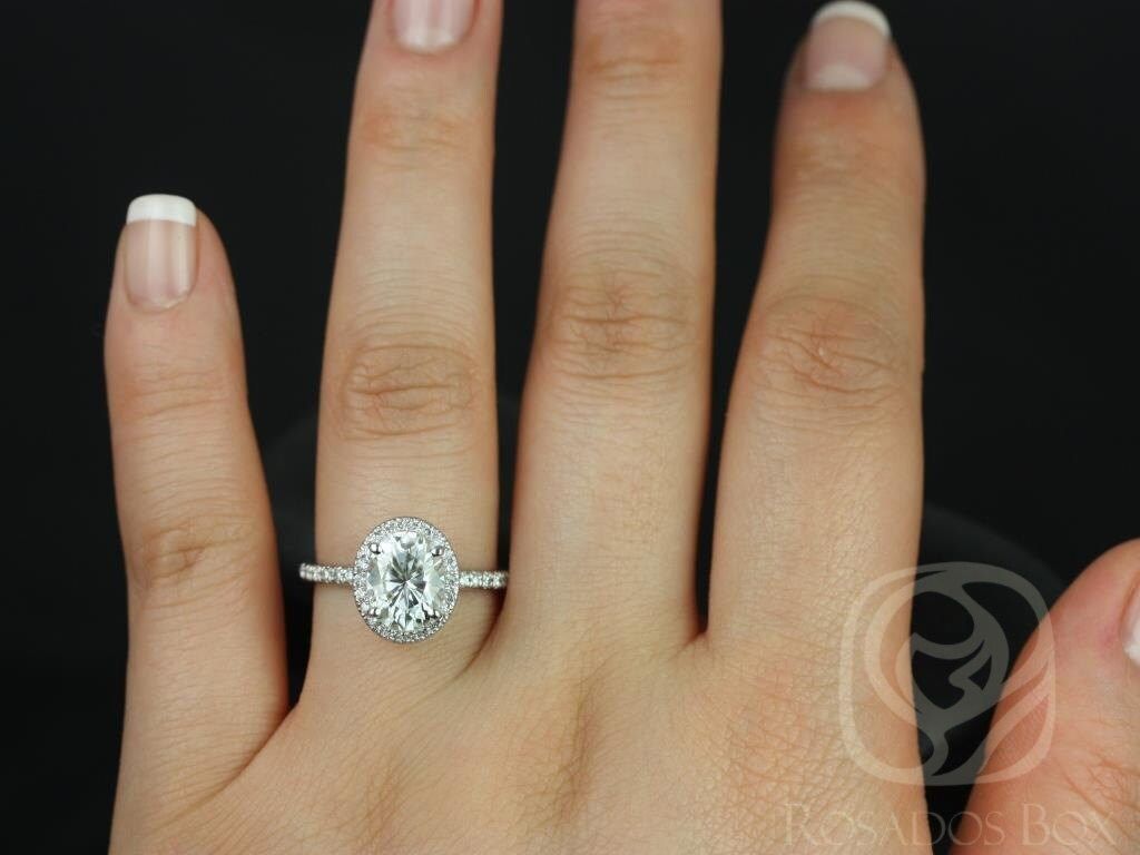 Stunning 2 CT Oval Moissanite Engagement Ring with Pave Design 7