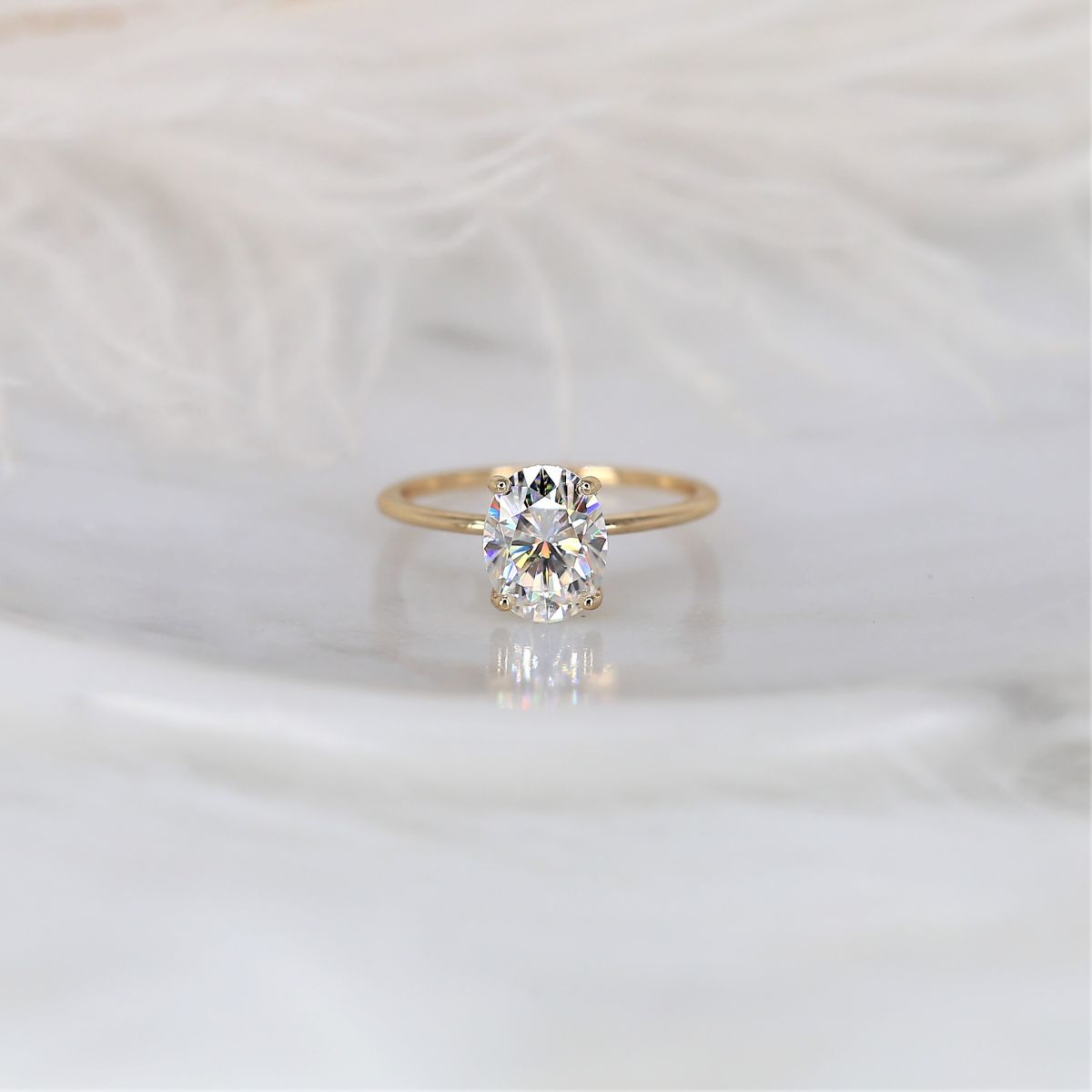 Stunning 2.10 CT Oval Moissanite Engagement Ring with Solitaire Design 1