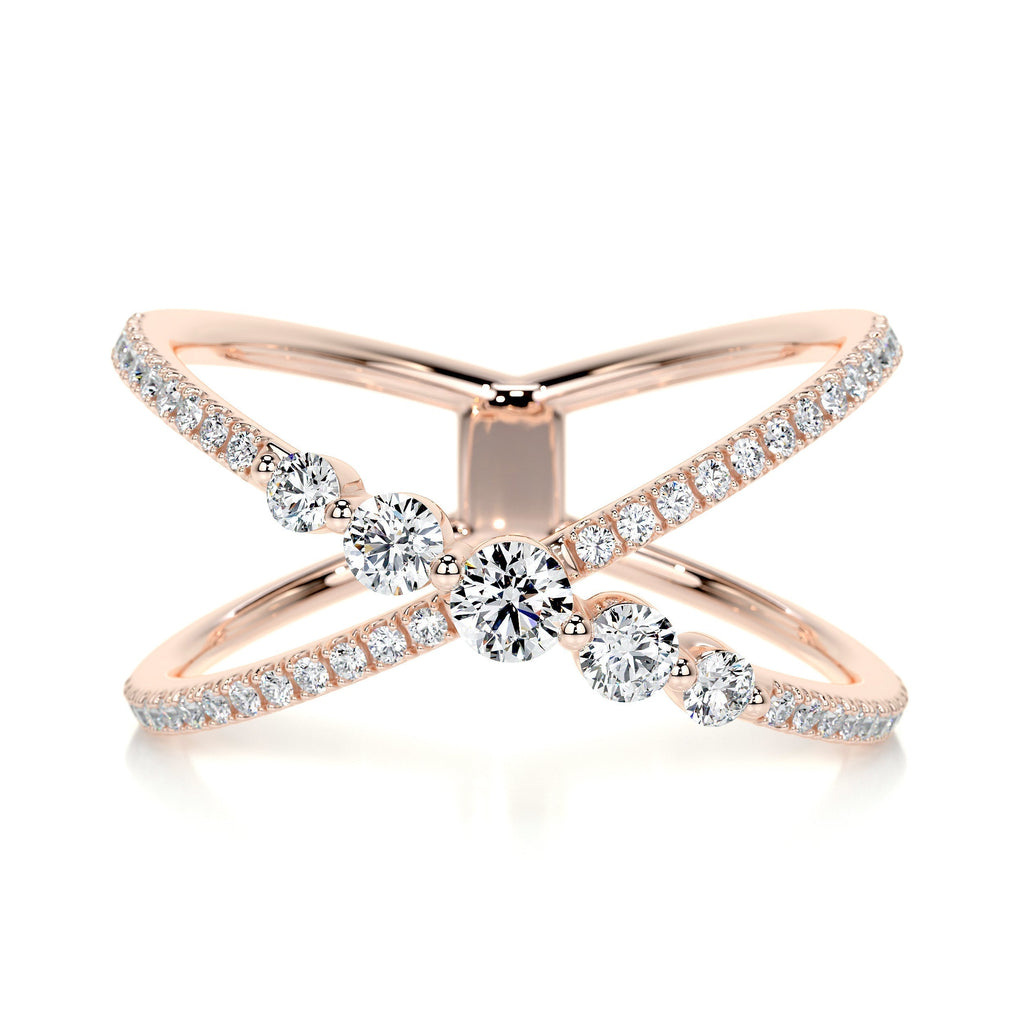 0.42 CT Round Criss Cross Lab Grown Diamond Wedding Band