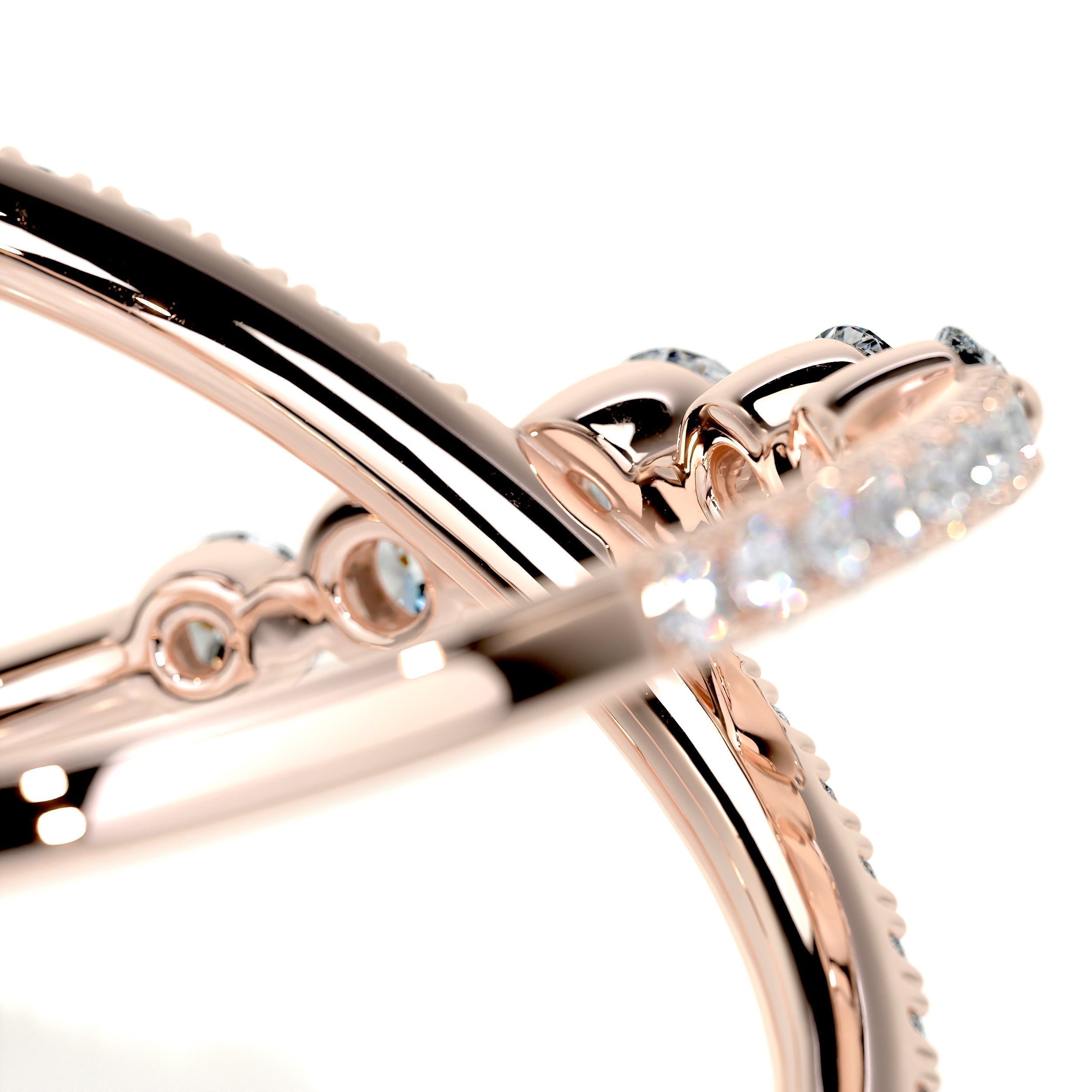 0.42 CT Round Criss Cross Lab Grown Diamond Wedding Band