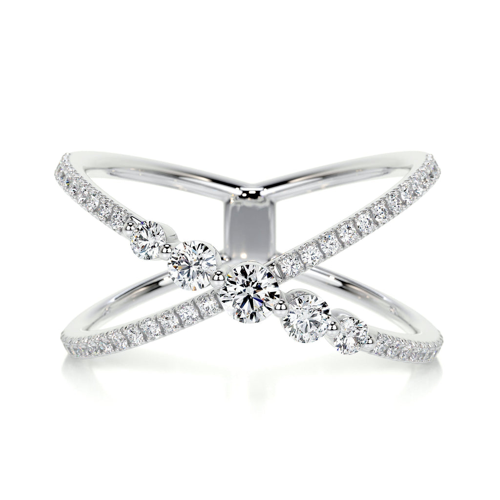 0.42 CT Round Criss Cross Lab Grown Diamond Wedding Band