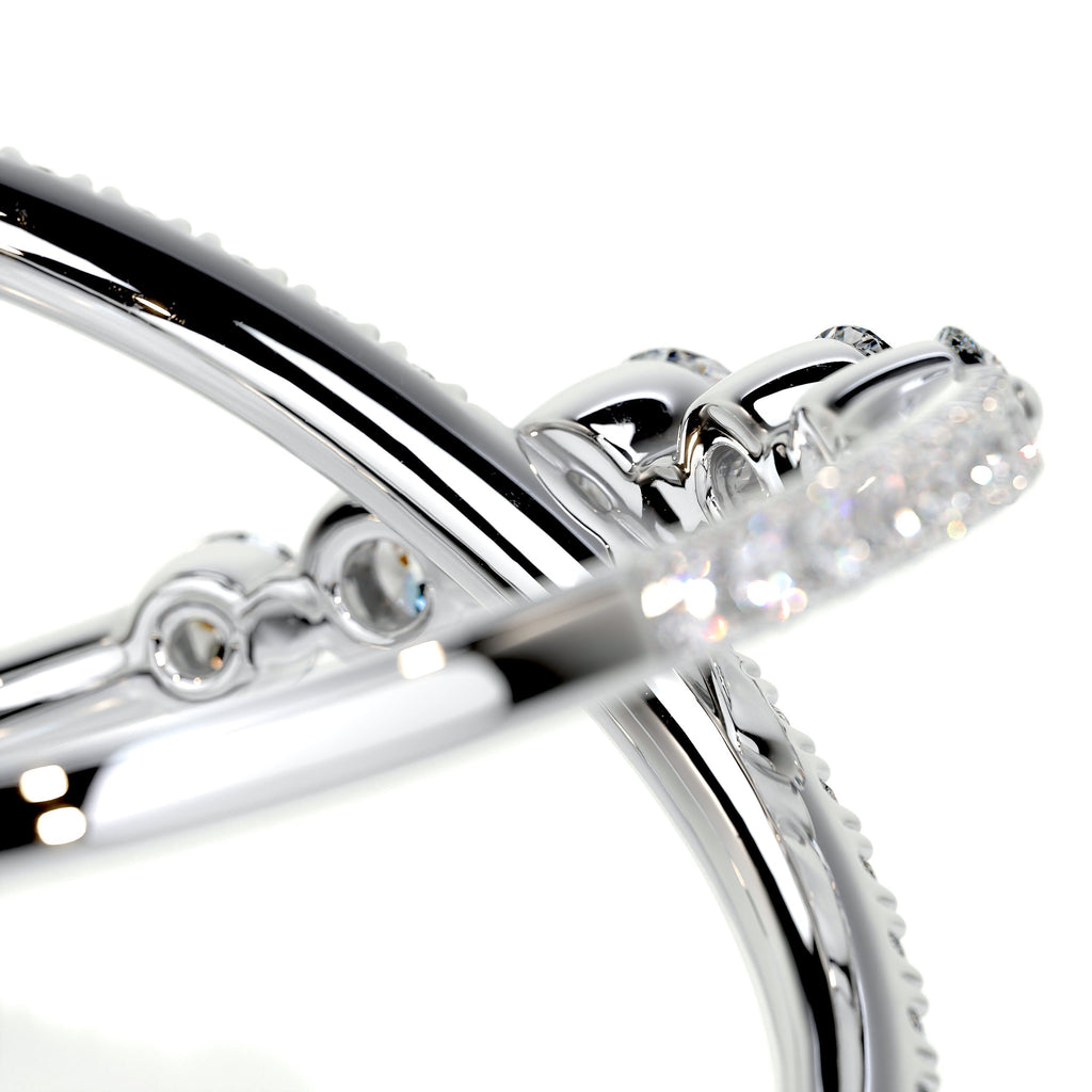 0.42 CT Round Criss Cross Lab Grown Diamond Wedding Band