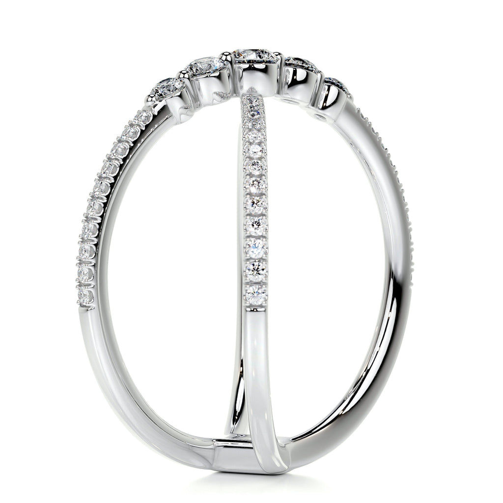 0.42 CT Round Criss Cross Lab Grown Diamond Wedding Band