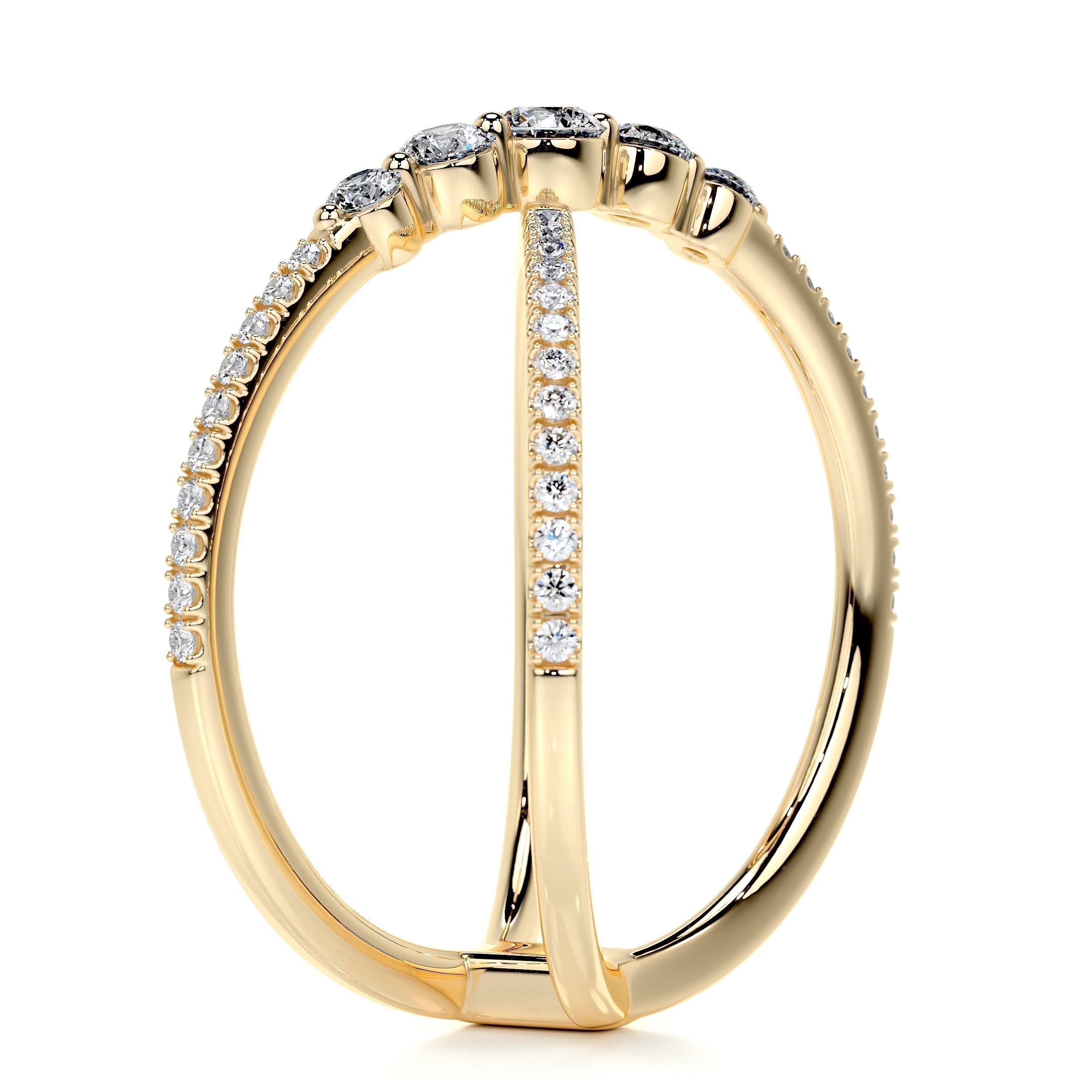 0.42 CT Round Criss Cross Lab Grown Diamond Wedding Band