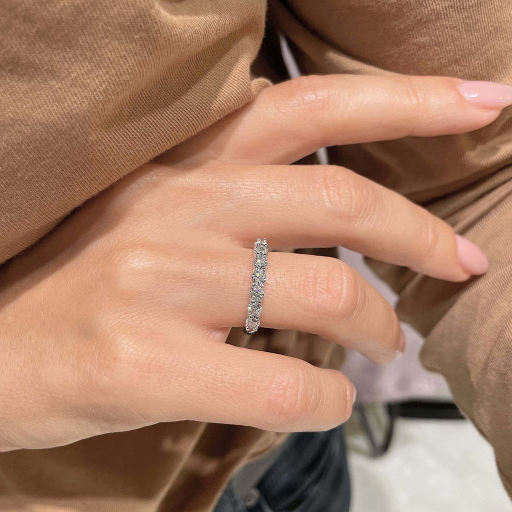 0.75 CT Round 7 Stones Lab Grown Diamond Wedding Band