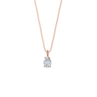 1.0 CT Pear Cut Moissanite Diamond Solitaire Pendant Necklace in Solid Gold 5