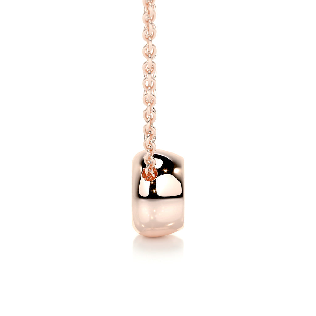 1.0 CT Round Bezel Style  Lab Grown Diamond Necklace