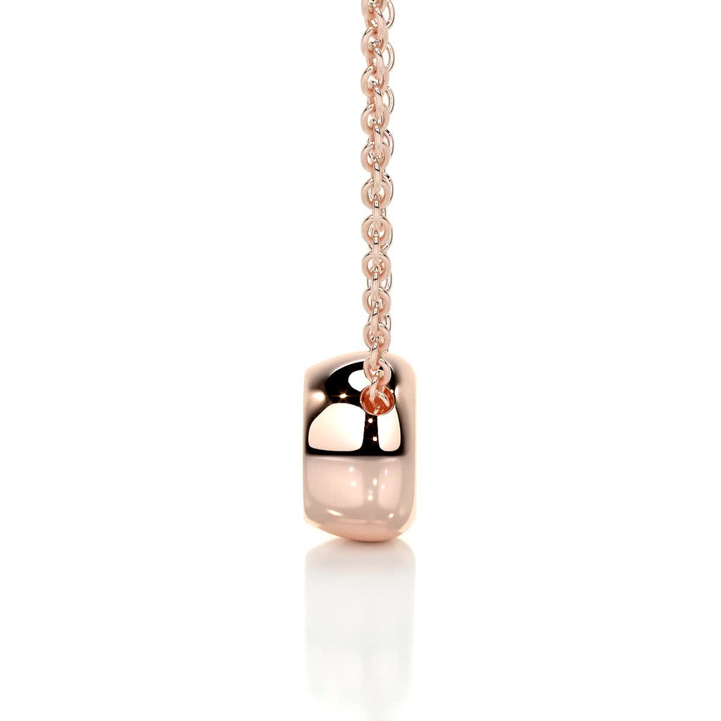 1.0 CT Round Bezel Style  Lab Grown Diamond Necklace