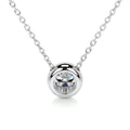 1.0 CT Round Bezel Style  Lab Grown Diamond Necklace