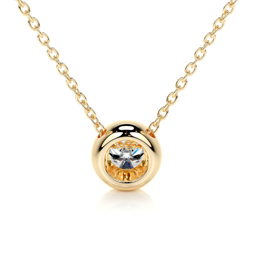 1.0 CT Round Bezel Solitaire CVD F/VS Diamond Necklace 10