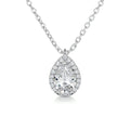 1.50 CT Pear Halo  Lab Grown Diamond Necklace