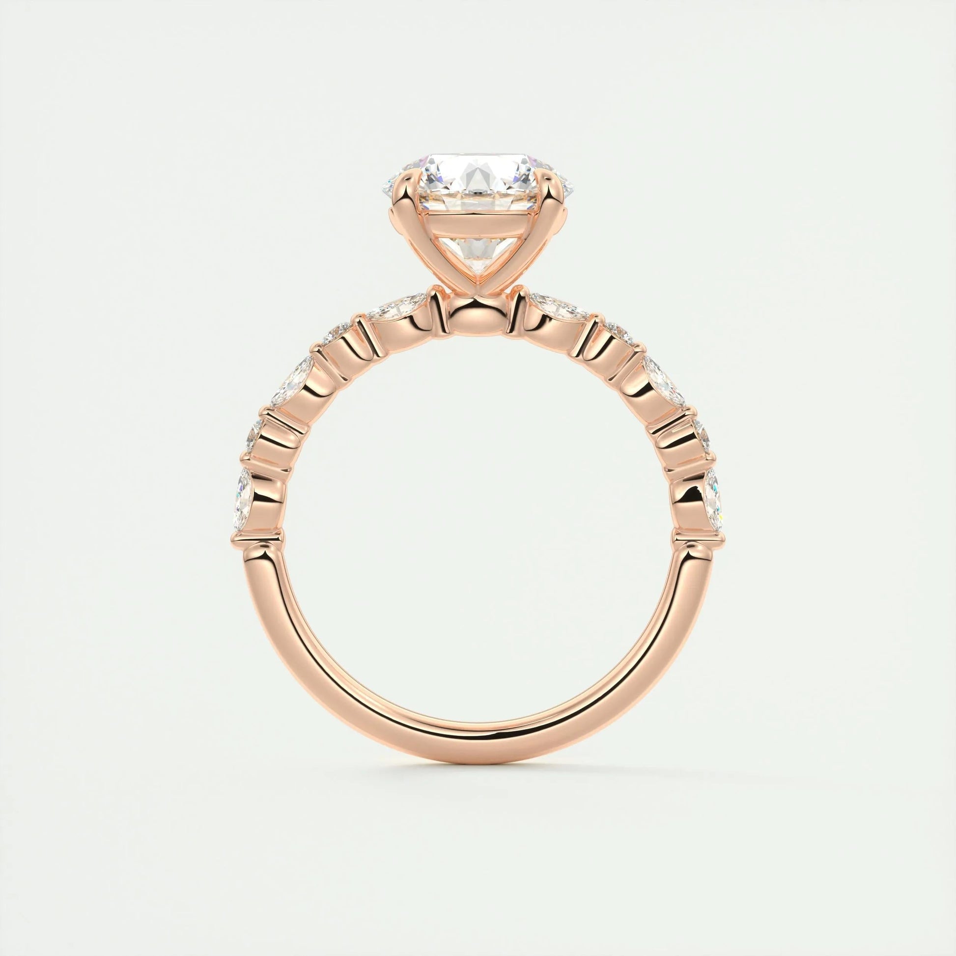 2.0 CT Round Pave Moissanite Engagement Ring 21