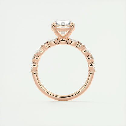 2.0 CT Round Pave Moissanite Engagement Ring 21