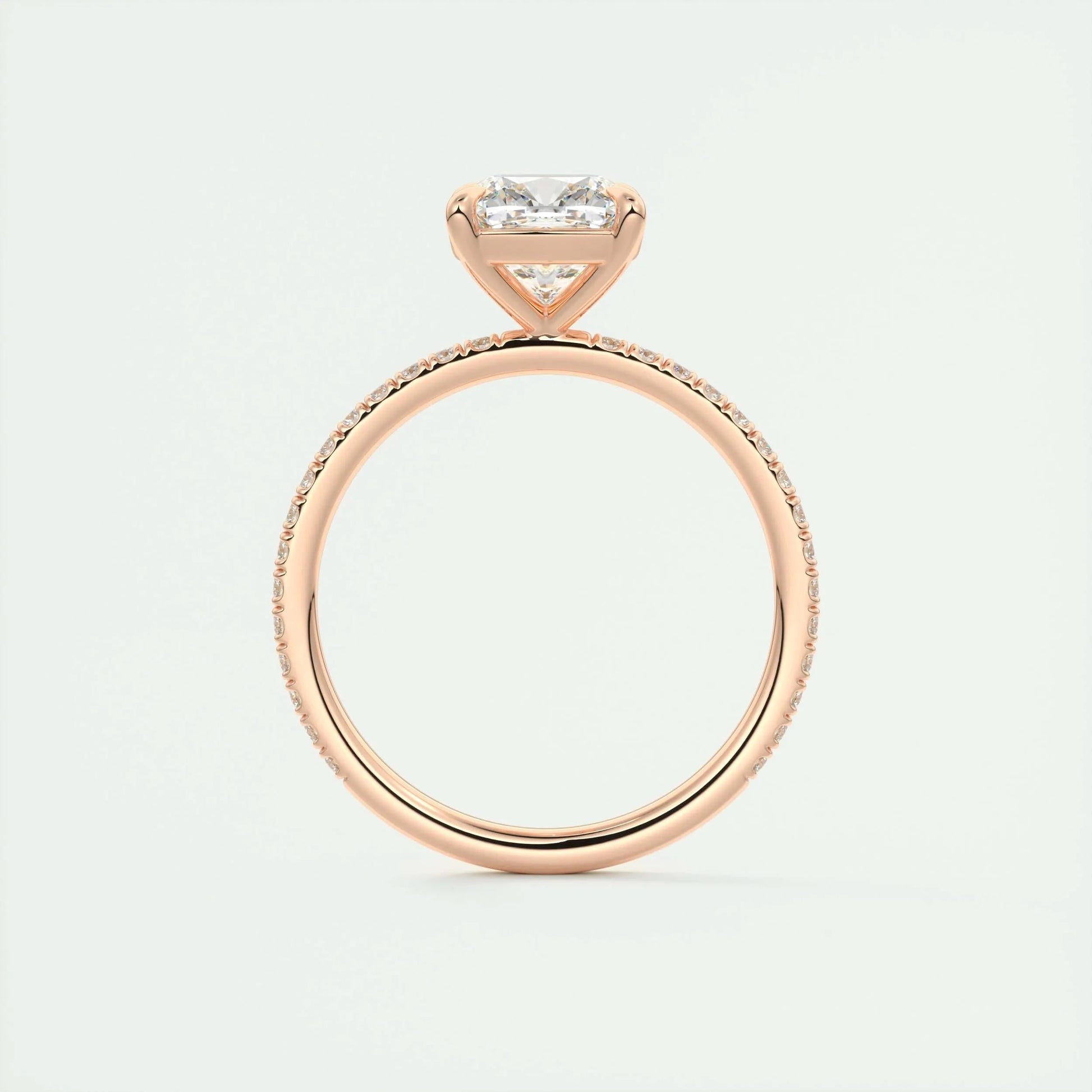 2.15 CT Cushion Cut Pave Moissanite Engagement Ring 21