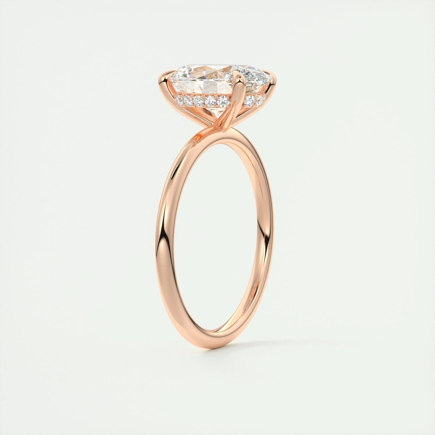 1.91 CT Oval Hidden Halo Moissanite Engagement Ring 21