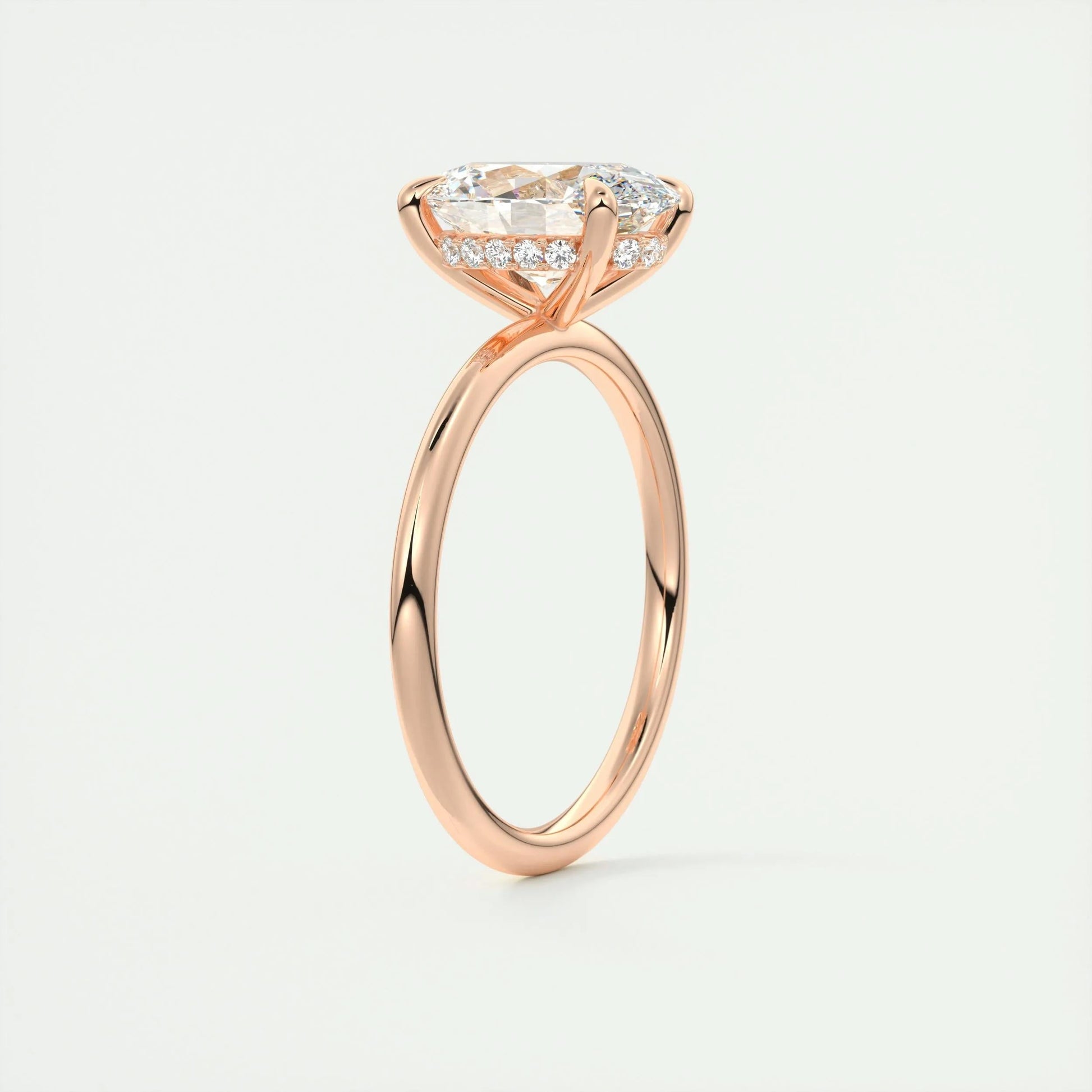 1.91 CT Oval Hidden Halo Moissanite Engagement Ring 21