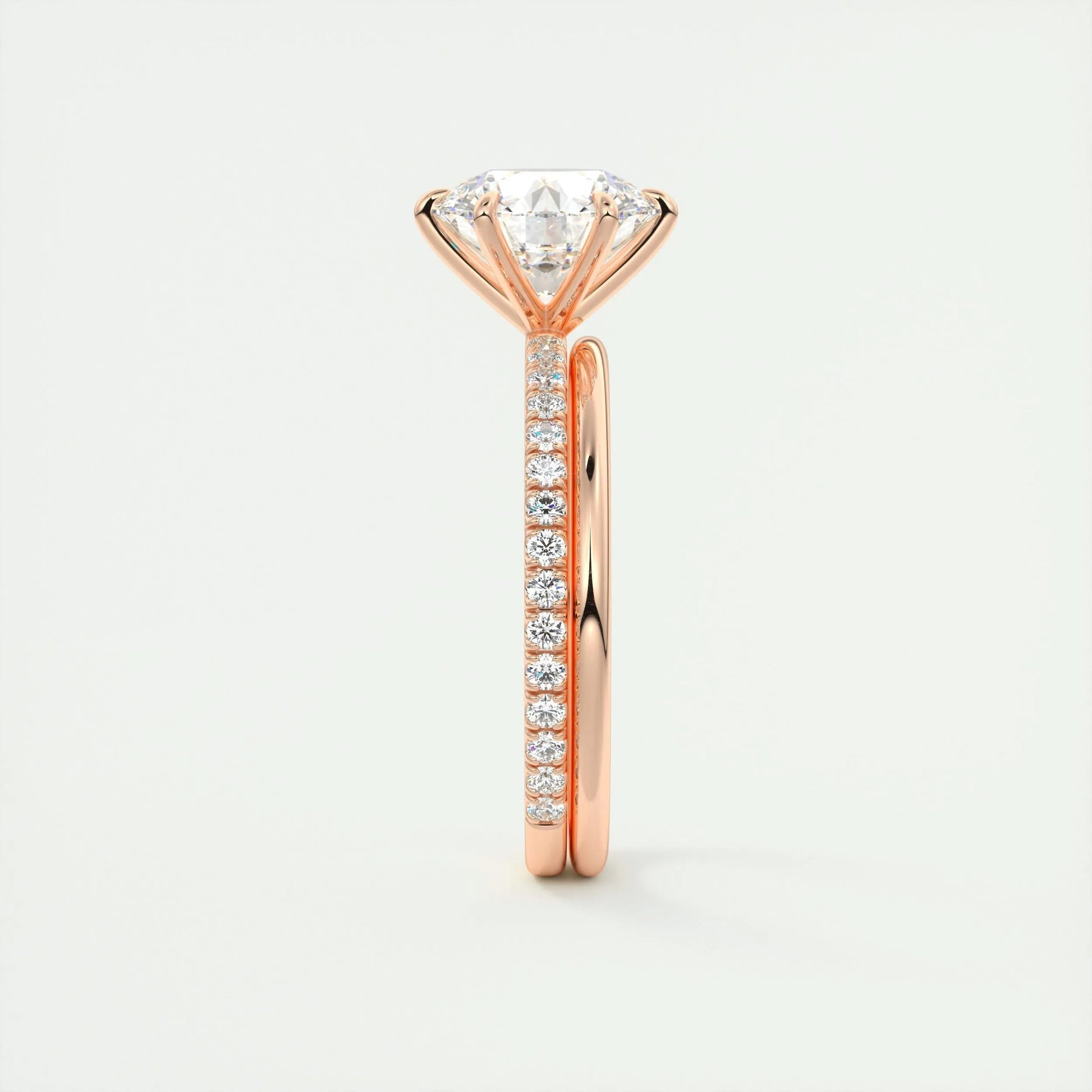 2.0 CT Round Cut Pave Moissanite Engagement Ring 19