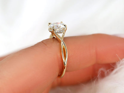 Stunning 2.0 CT Round Moissanite Engagement Ring with Hidden Halo Design 8