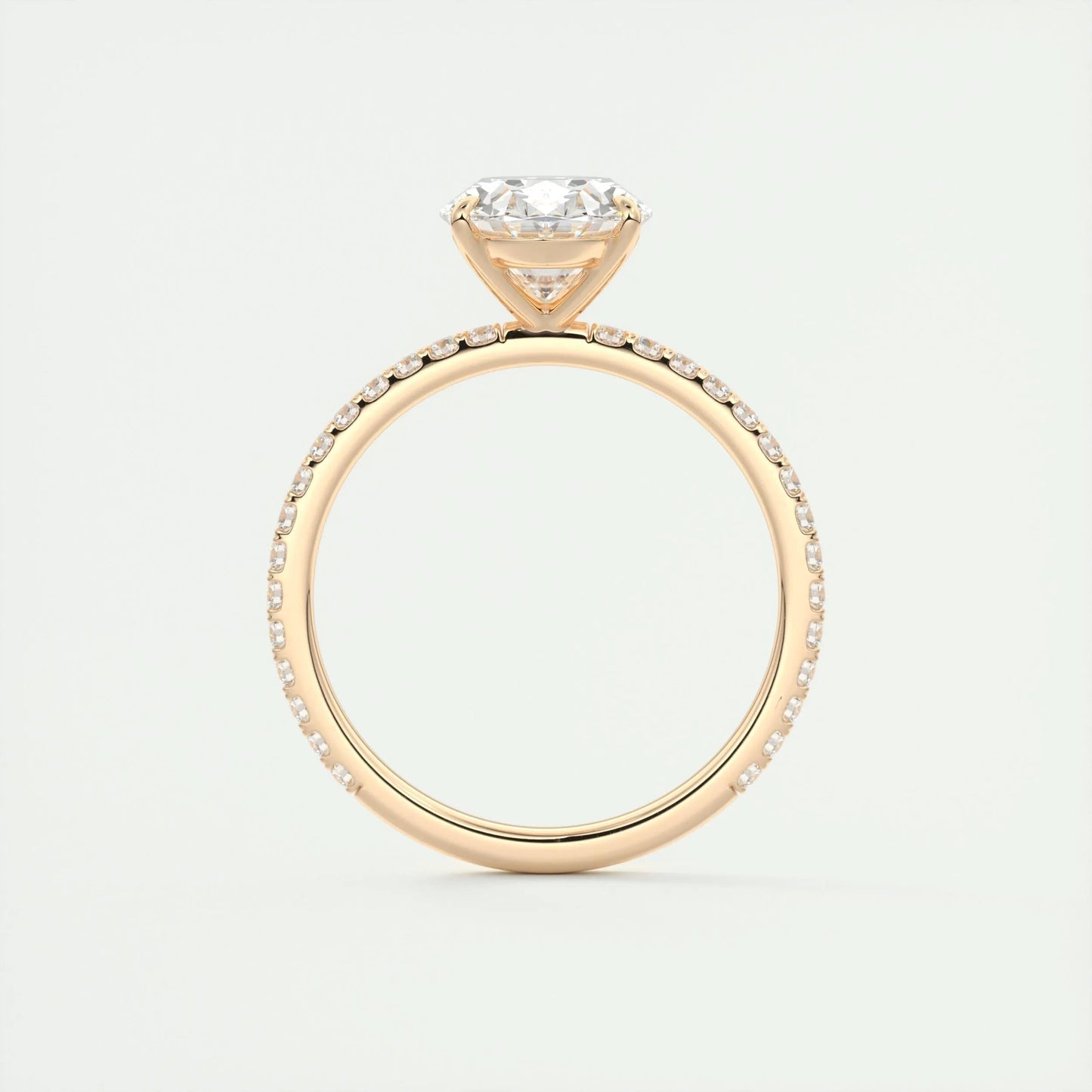 1.91 CT Oval Cut Pave Moissanite Engagement Ring 22