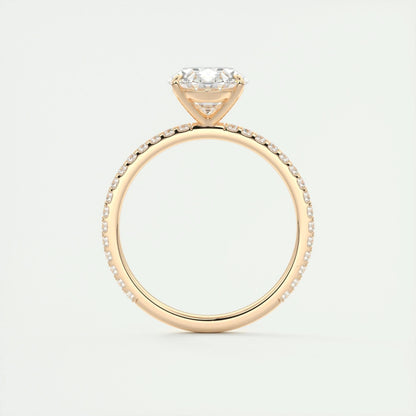 1.91 CT Oval Cut Pave Moissanite Engagement Ring 22