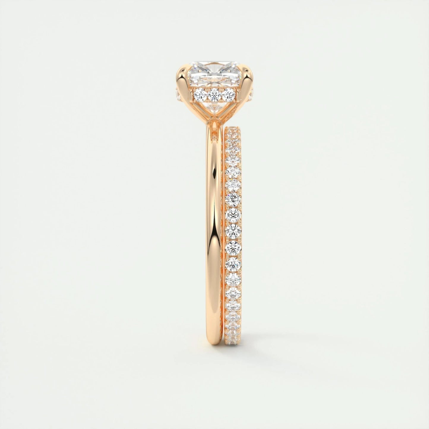 2.15 CT Cushion Hidden Halo Moissanite Engagement Ring 19